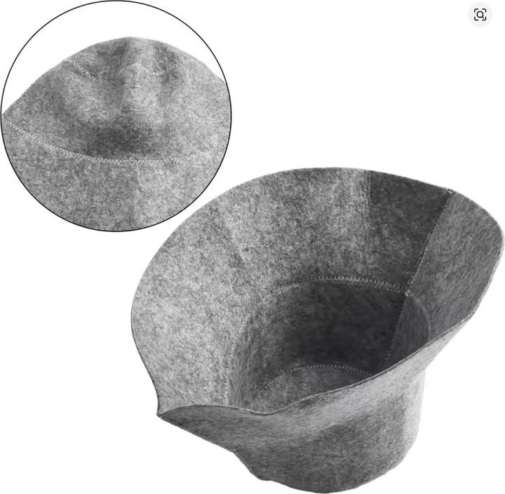 Image du produit Nikko Saunahut aus Wollfilz, Filzbadehut Saunamütze grau