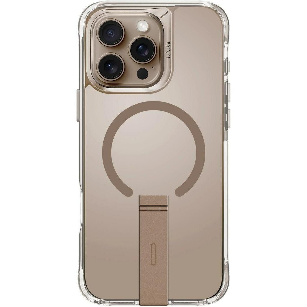 Uniq case Eleva with Vertica Stand iPhone 16 Pro 6.3" gold/taupe gold (Apple iPhone 16 Pro), Smartphone Hülle, Beige