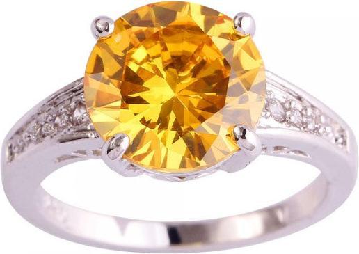 Produktbild Hermex versilberter Ring mit Citrine Edelstein - Gold Gr. 57 / Size 8 (57)