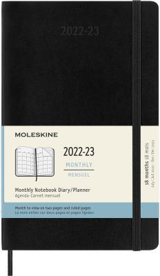 Immagine prodotto Moleskine Calendario mensile 22/23 A5 851137 18M foderato SC nero (A5, 1 mese / 2 pagine)