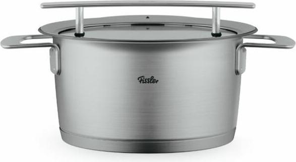 Actual product image Fissler Phi Collection Kookpan met Glasdeksel, 20cm (20 cm, Pot, Stainless steel)