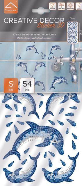 Image du produit Crearreda Stickers créatifs en mosaïque de dauphins (15 x 31 cm)