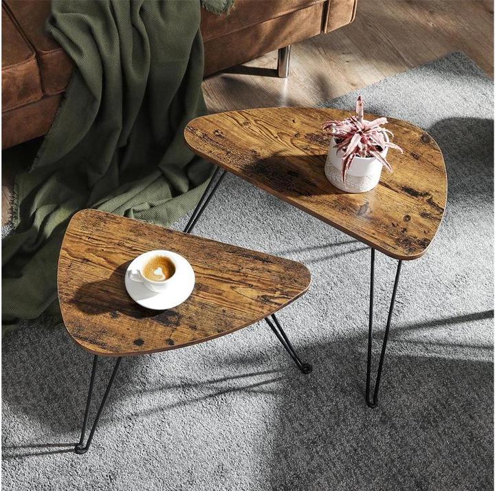 Image du produit Vasagle Ensemble de tables basses en bois marron (52 x 60 x 47.50 cm)
