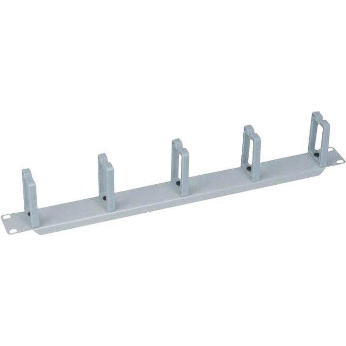 LogiLink 19" Kabelführungspanel 1HE, mit 5 Plastikringen, grau,  (OR104G), Serverschrank Zubehör, Grau