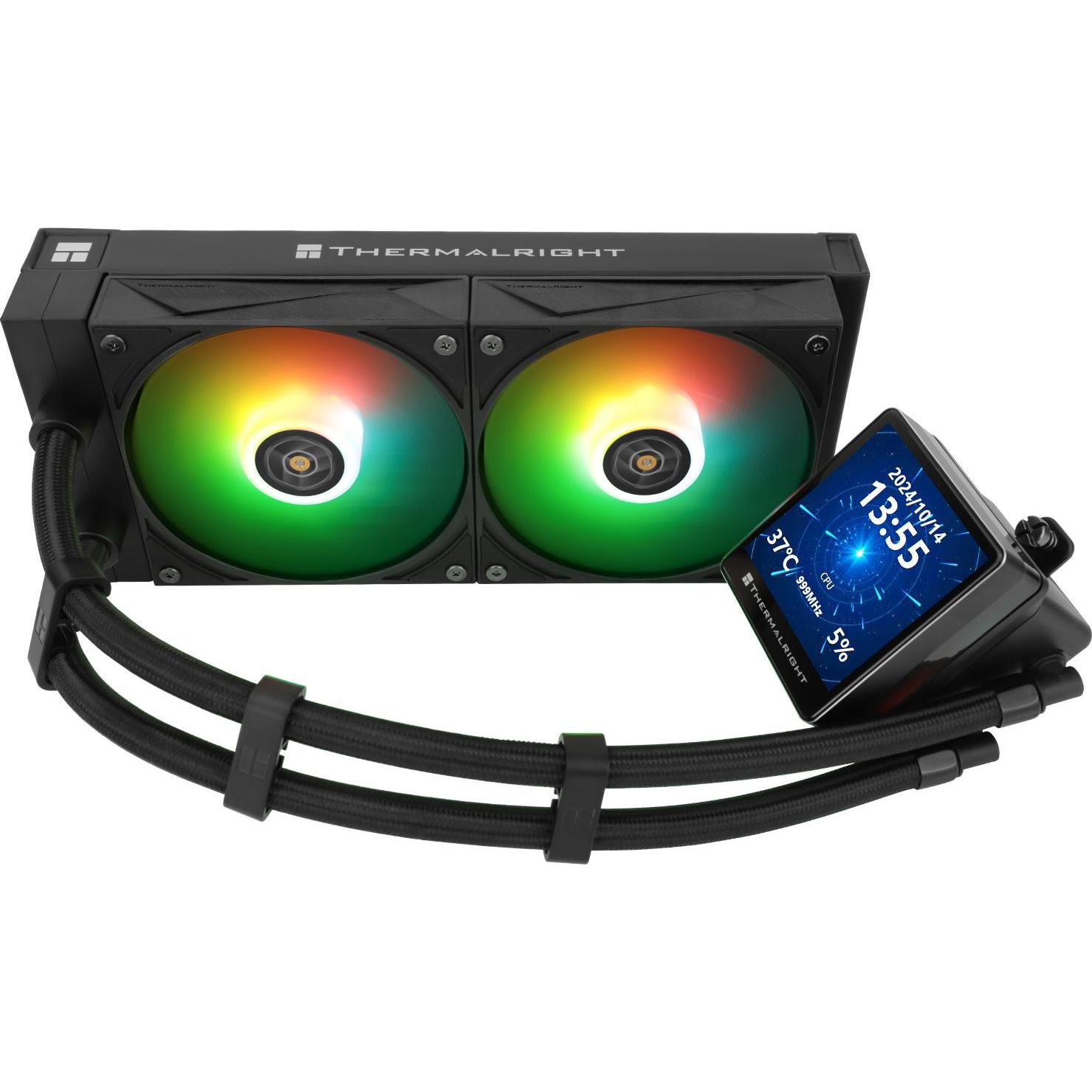 Thermalright Kit Watercooling AIO Grand Vision RGB - 240mm (Blanc) (120 mm), Ventola PC, Nero