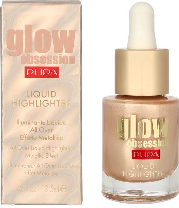 Actual product image Pupa Milano Glow Obsession Liquid Highlighter Metallic Effect Moon Light (002 Moon Light, Highlighter)