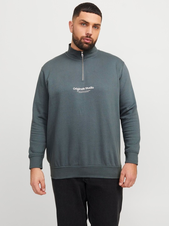 Immagine prodotto Jack & Jones Felpa stampata plus size con mezza cerniera Felpa con mezza cerniera (5XL)