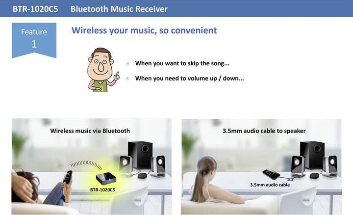 Immagine prodotto Renkforce Ricevitore musicale Bluetooth 5 Classe 1 (Ricevitore)