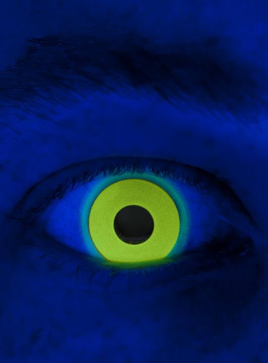 Maskworld Glow UV Gelb Jahreslinsen für Karneval Halloween (Gelb)