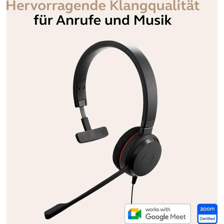 Actual product image Jabra Evolve 20 (Cable, USB-A, USB-C, Alcatel-Lucent, Avaya, Cisco, Microsoft teams, Unify)