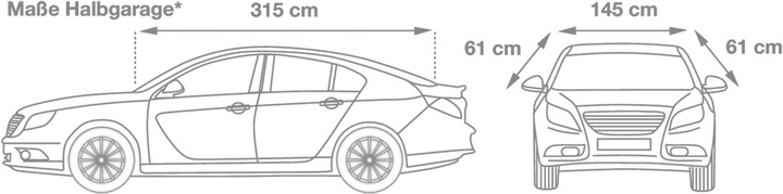Produktbild Cartrend Telo copriauto parziale L x A 315 145 61 cm Adatto per