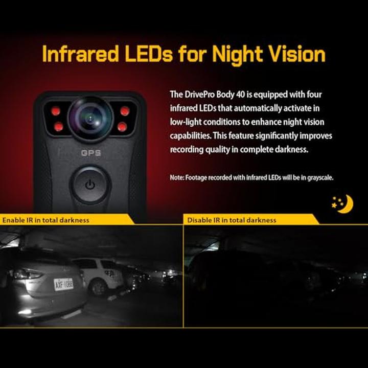 Produktbild Transcend Bodycam DrivePro 40 128GB 1440p,2K,QHD,60FPS (WLAN, Akku, Bluetooth, 2K)