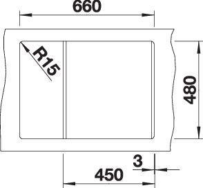 Actual product image Blanco Metra 45 S Compact (Fitted sink with draining board, 68 cm, 50 cm)