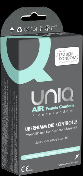 Uniq Préservatif féminin "AirFemale" 3 pièces, préservatif féminin sans latex avec AirBubble unique (3 pcs)