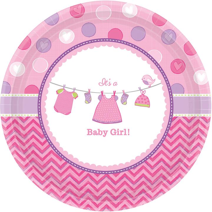 Image du produit Amscan 8 assiettes 26.6cm Baby Shower Girl (8 x)