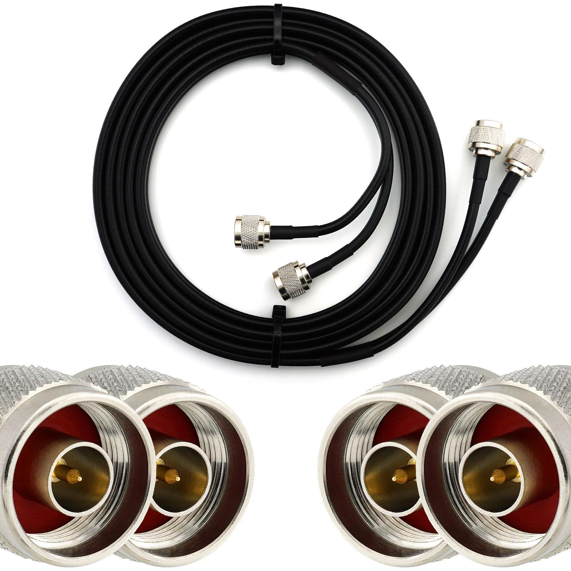Rangeful N Male to N Male 2m Twin Coaxial Cable??? HF240 (LMR240 equivalent) HF240T-NM-NM-2 (Cavi antenna), Cavo antenna