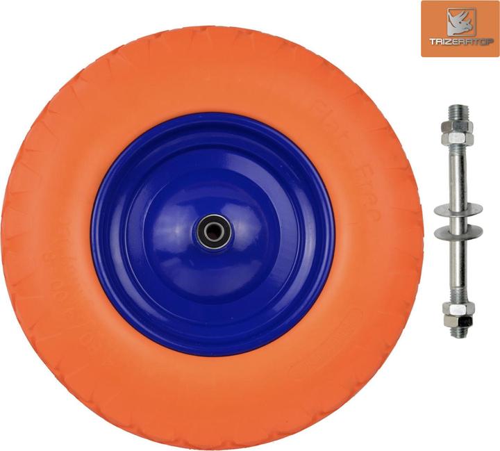 Actual product image GEKO G71024 PU wheel, 4.00-8 with rim, multi-coloured