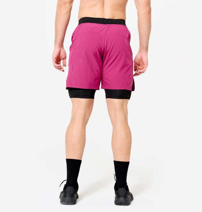 Produktbild Domyos Men's 2-in-1 Breathable Zipped Pocket Fitness Shorts - Purple (XXL)