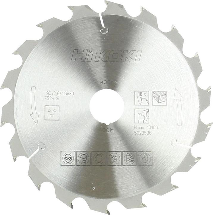 Produktbild Hikoki Holztrennscheibe 190x30mm HITACHI 18 Zähne