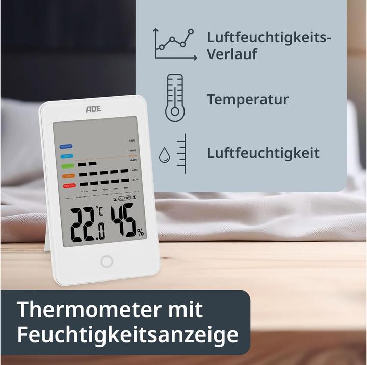 Actual product image ADE Thermo-/Hygrometer digital Weiss, Funktionen