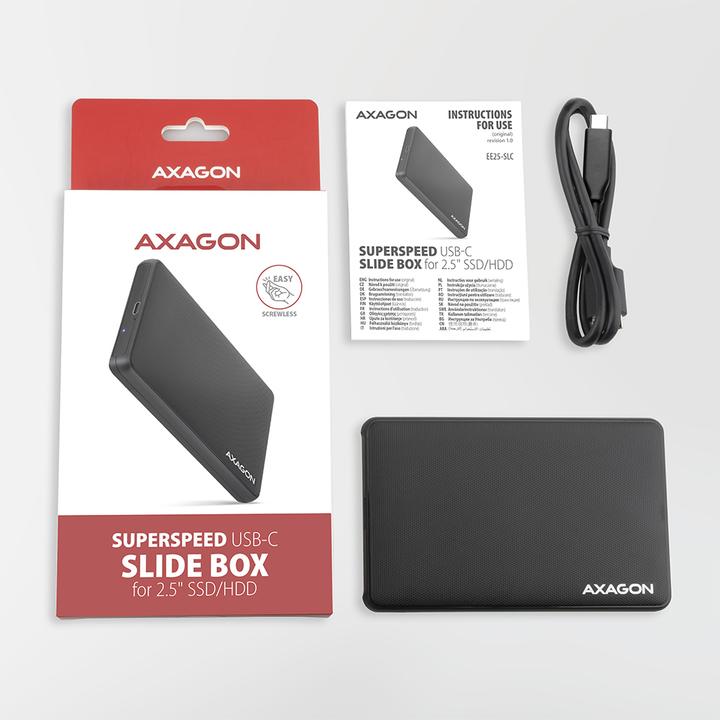 Productafbeelding Axagon EE25-SLC externe 2,5" behuizing, USB 3.0 / SATA III - USB-C (2.5")