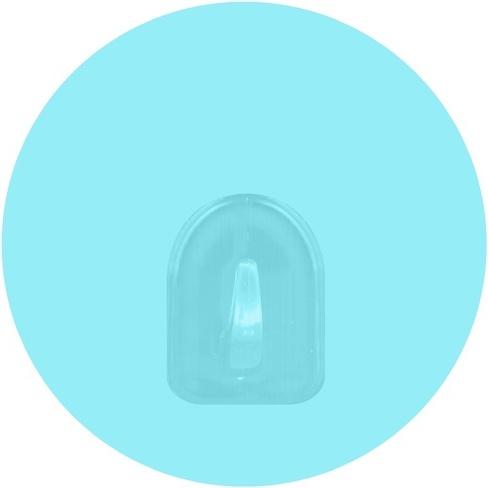 Thumbnail - MSV, Handtuchhalter + Handtuchhaken, Patère Transparent Sur Fond Rond 8cm Bleu Clair