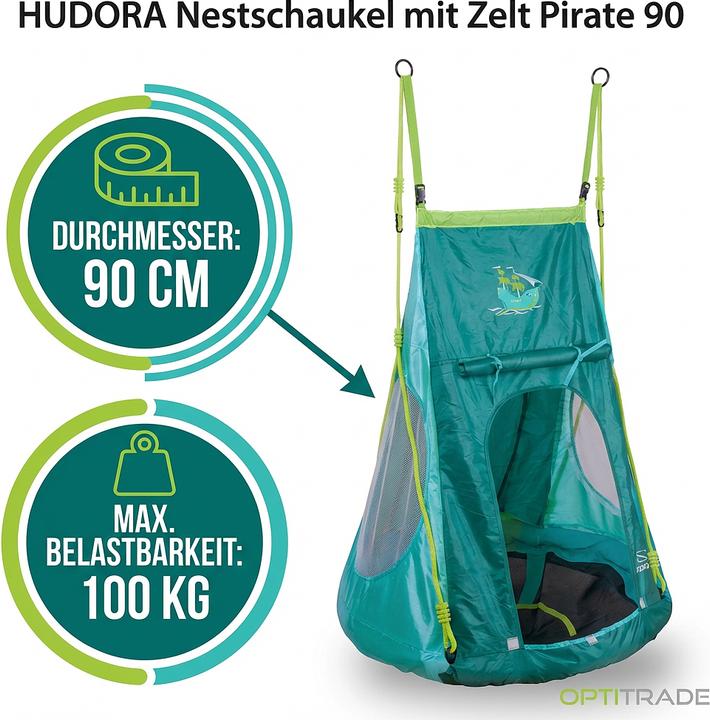 Actual product image Hudora Nest swing with Pirate 90 tent