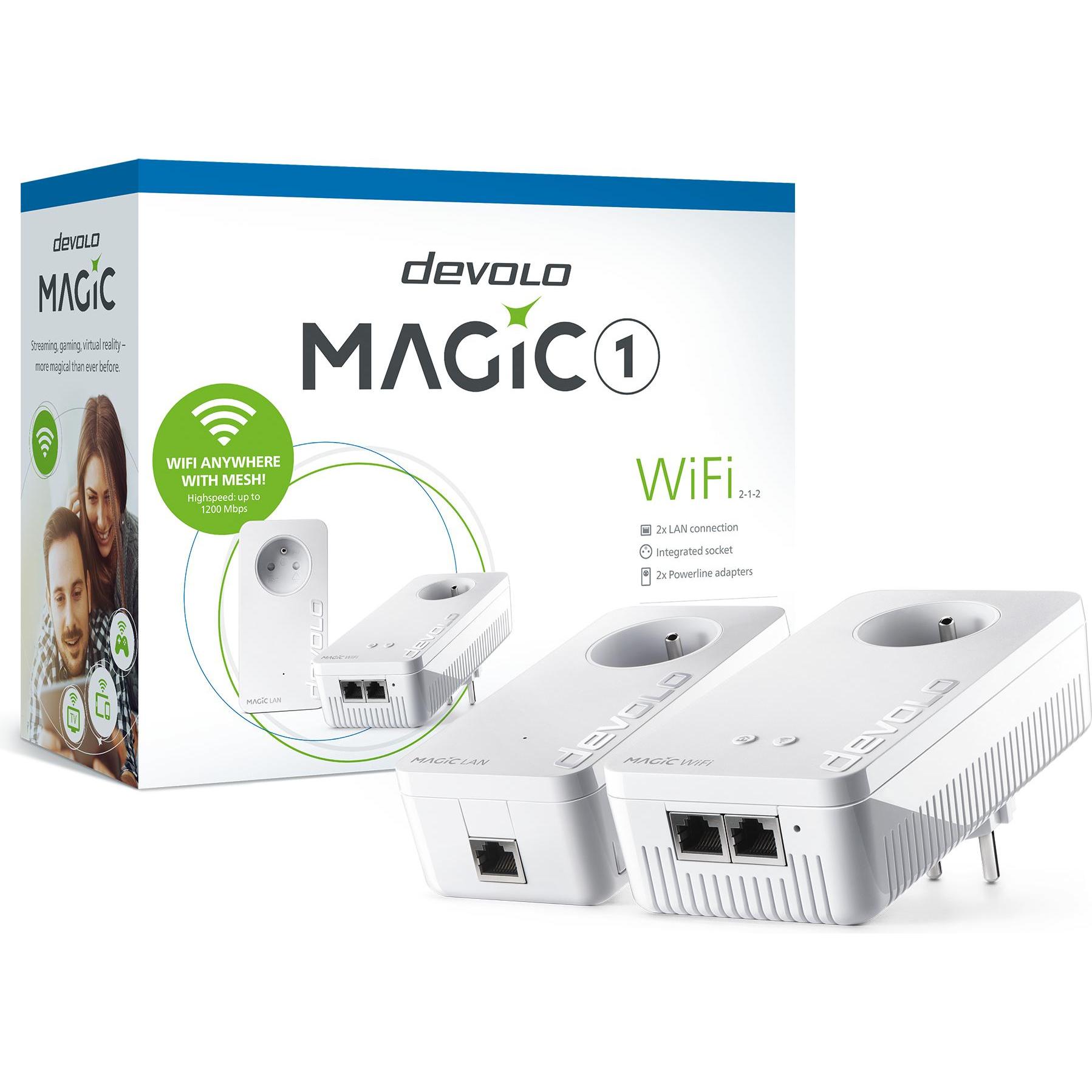 Thumbnail - Devolo Magic 1 WiFi Ethernet LAN Wi-Fi White 2 pc(s) (1200 Mbit/s), Powerline, Weiss