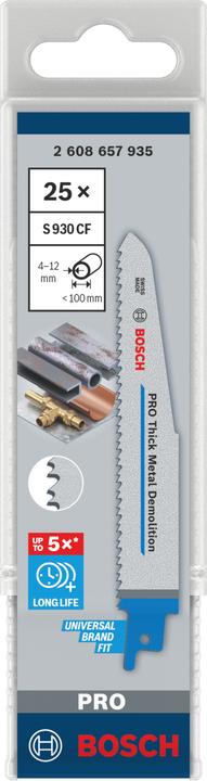 Actual product image Bosch Professional Zubehör PRO Thick Metal Demolition S930CF blade, 1.6 x 22 x 150 mm, 25 pcs.