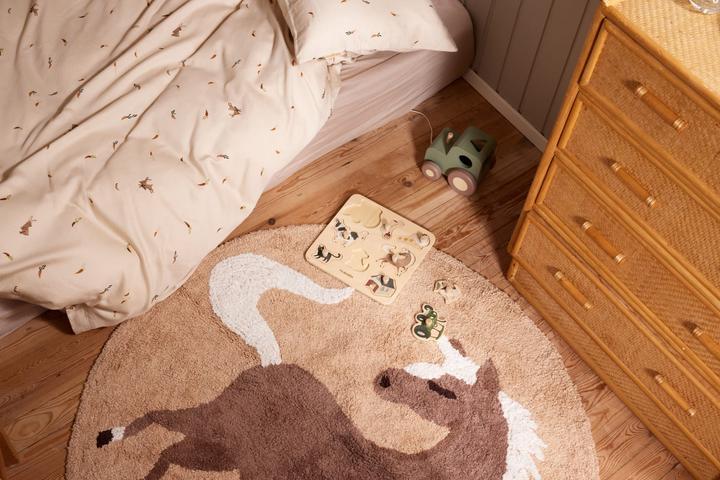 Actual product image Filibabba Tufted rug - Henry the horse (100 x 100 cm)