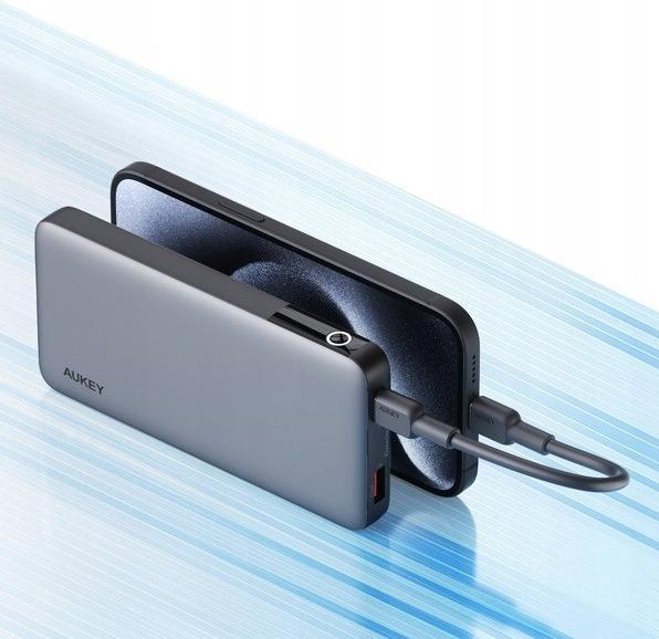 Immagine prodotto Aukey Powerbank PB-Y41, 10000mAh, 30W (grigio) (10000 mAh, 30 W, 37 Wh)