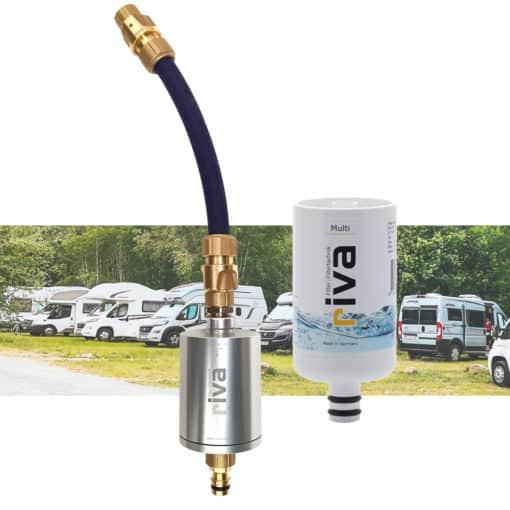 Produktbild Riva Mobiler Trinkwasserfilter MULTI EXPLORER Metallgehäuse mit Filterkartusche und Anschluss-Set