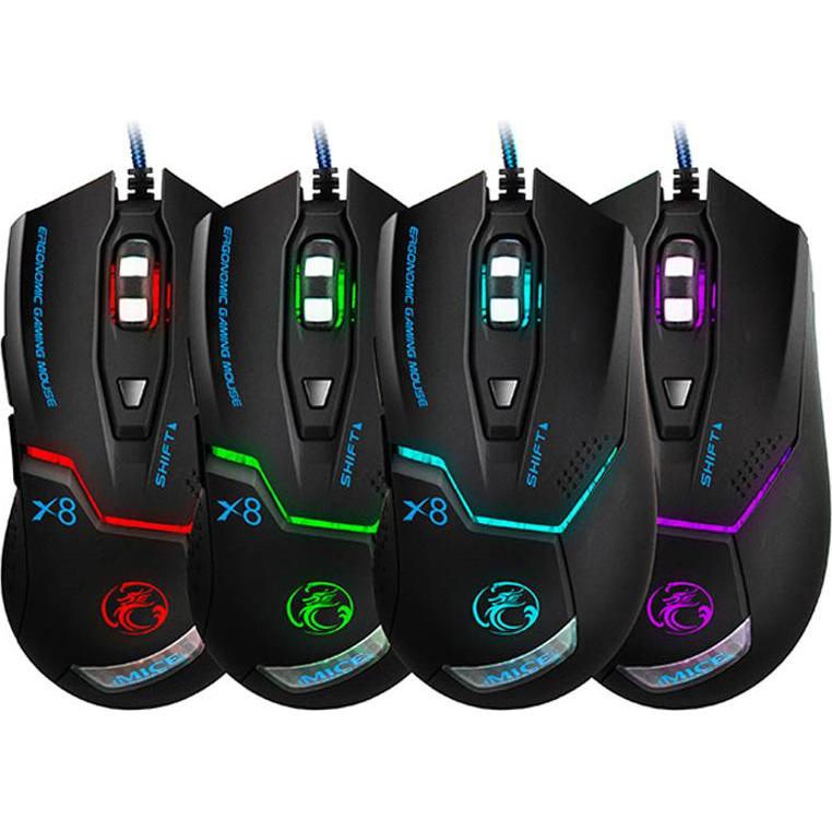 Thumbnail - JTI iMICE - Gaming-Maus X8 (Kabelgebunden), Maus, Schwarz