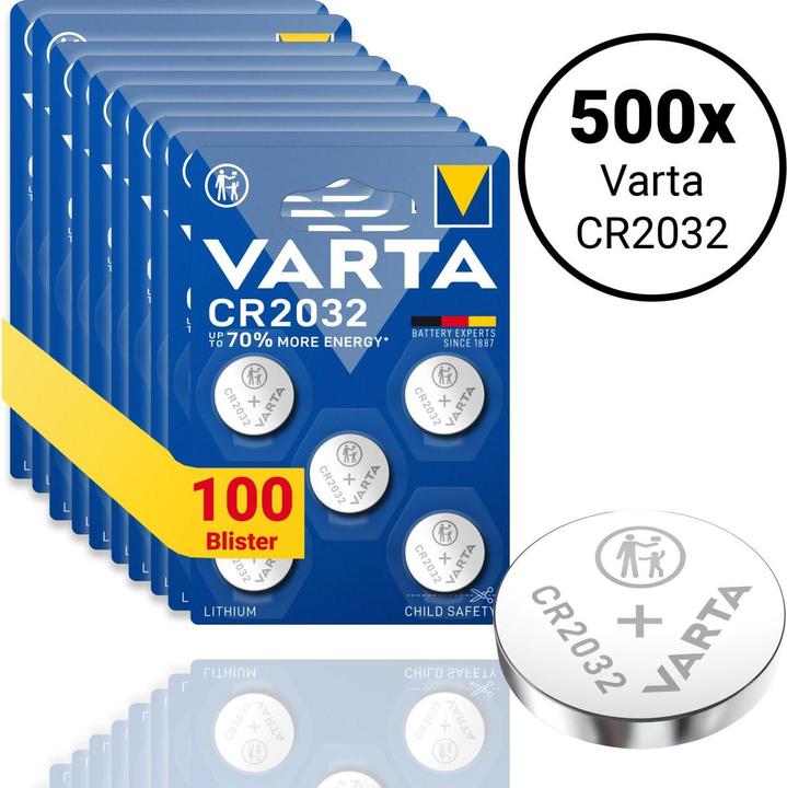 Image du produit Varta CR2032 Lithium - 500 Knopfbatterien (500 pcs, CR2032, 230 mAh)