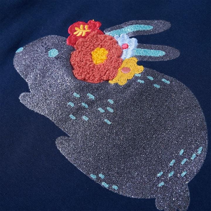 Produktbild vidaXL Kinder-Langarmshirt Marineblau 128,Material: 95 % Baumwolle