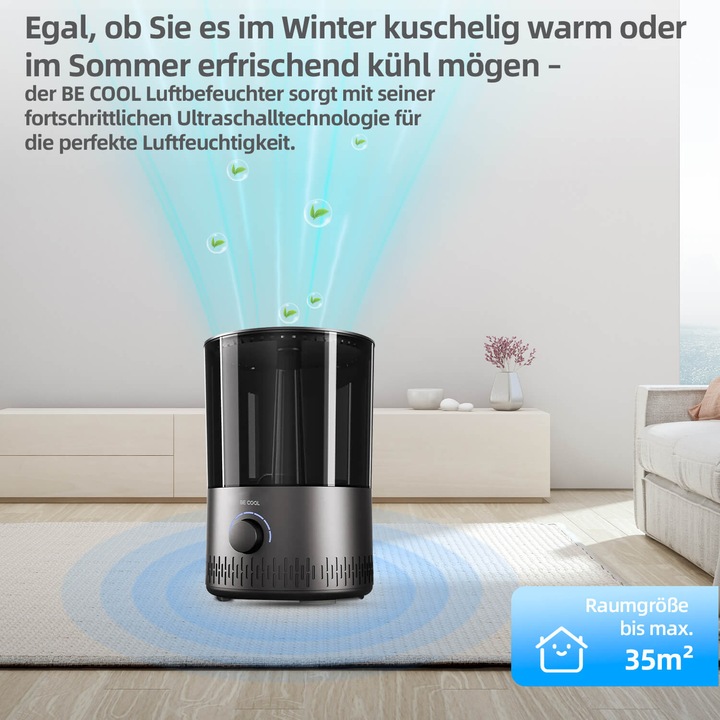 Actual product image Be Cool Hot/cold air humidifier BCLB2402S black/gray (35 m²)