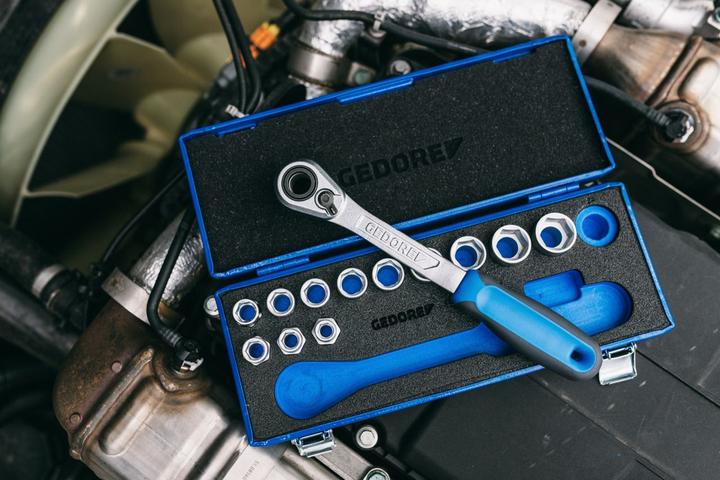 Actual product image Gedore 19 SKU-20 Socket spanner set 1/2", 14 pieces, 10-24 mm (13 mm, 16 mm, 18 mm, 15 mm, 14 mm, 22 mm, 24 mm, 12 mm, 21 mm, 17 mm, 10 mm, 23 mm, 20 mm, 11 mm, 19 mm)
