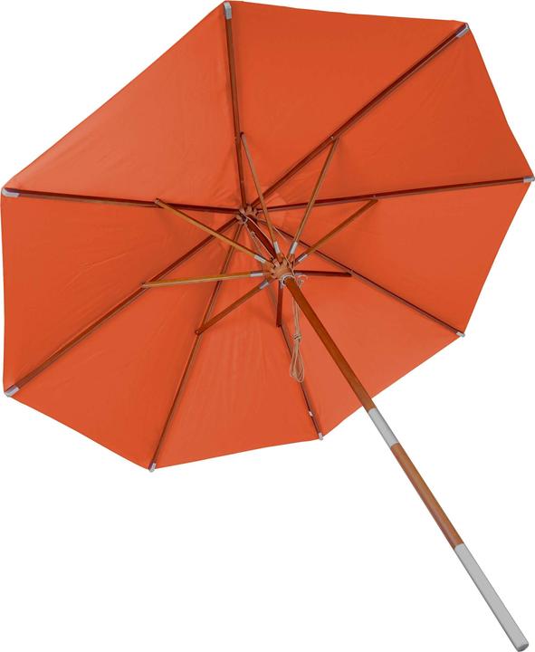 Produktbild Swisshandel24 Gastronomie Holz-Sonnenschirm, Gartenschirm, Polyester/Holz 14kg, rund Ø3m Seilzug stosssicher - ter (3 m)