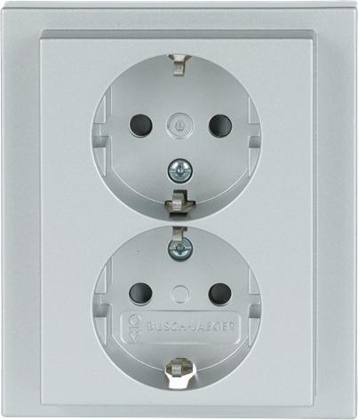 Actual product image Busch-Jaeger SCHUKO double socket outlet