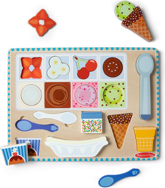 Actual product image Melissa & Doug Ice Cream Wooden Magnetic Puzzle (31006) (16 pieces)