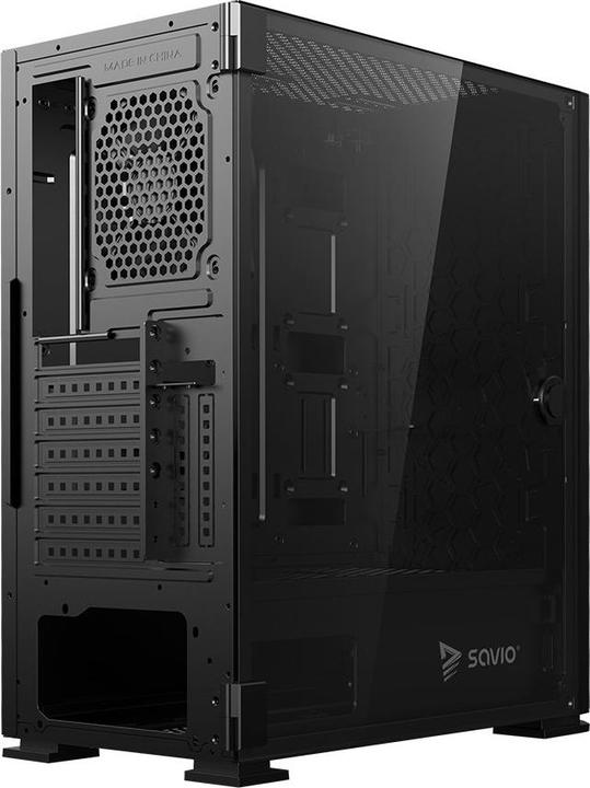 Actual product image Savio SHADOW X2 computer case Midi Tower Black (ATX, ITX, mATX)