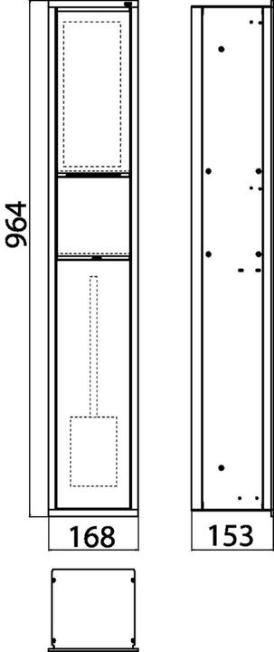 Produktbild Emco asis module 150 Gäste-WC-Modul-Unterputzmodell, Müllbeutelhalter, Papierhalter, Toilettenbür