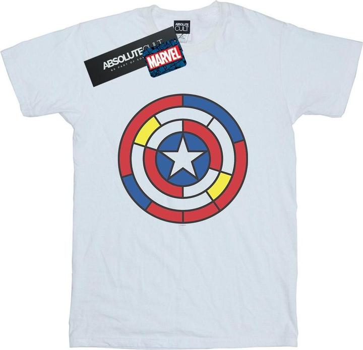 Image du produit - T-shirt CAPTAIN AMERICA STAINED GLASS SHIELD - Homme (XL)