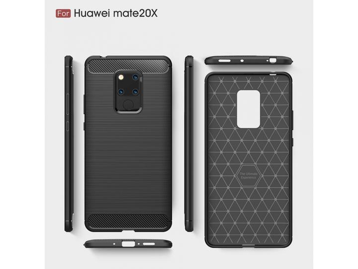Produktbild Screenguard Huawei Mate 20 X Hülle Carbon Brushed Soft TPU (Huawei Mate 20 X)