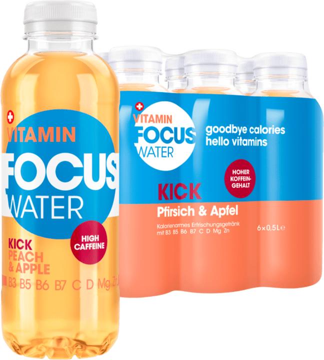 Produktbild Focuswater Kick (Pfirsich, Apfel, 12 x)