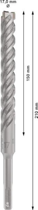 Immagine prodotto Bosch Professional Zubehör Punta per trapano a percussione PRO SDS plus-5X, 17 x 150 x 210 mm (17 millimetri)