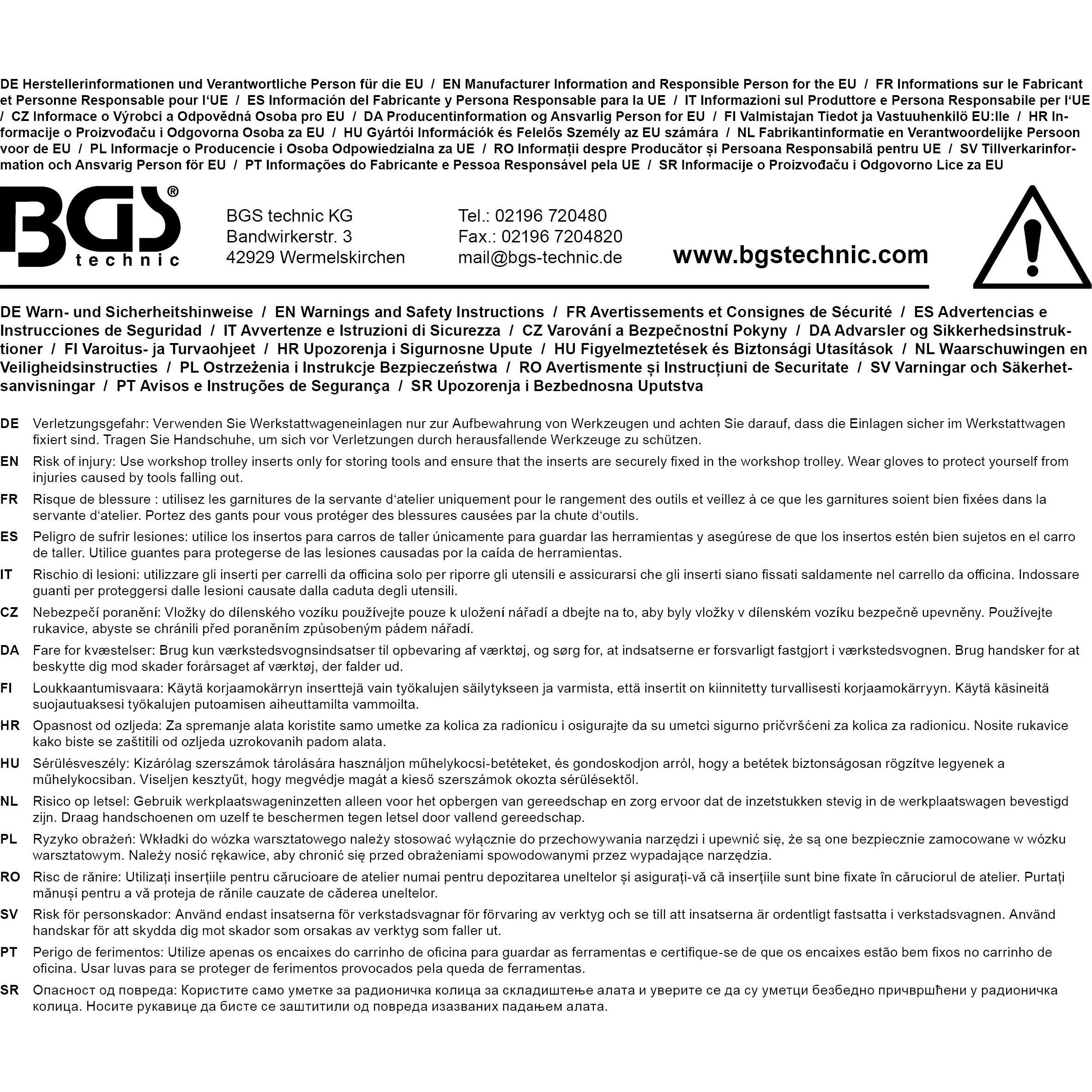 Thumbnail - BGS, Zubehör Werkzeugaufbewahrung, Werkstattwageneinlage 1/6: Bördelgerät DIN 4,75 mm (3/16")
