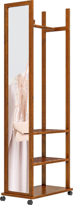 Produktbild Homcom Standspiegel mit Regal und Rollen (60 x 36 x 170 cm)