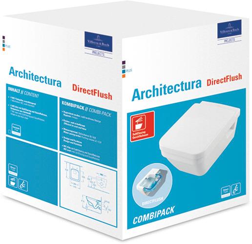 Image du produit Villeroy & Boch V&B Combi-Pack ARCHITECTURA avec WWC ti. bord de chasse DF et siège WC blanc