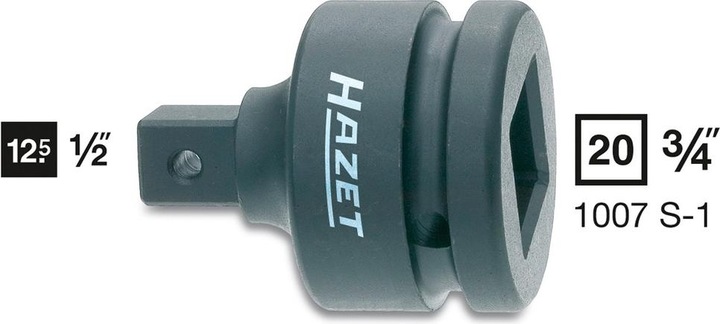 Actual product image HAZET Reducer 1007S-1 ∙ Square, hollow 20 mm (3/4 inch) ∙ Square, solid 12.5 mm (1/2 inch)